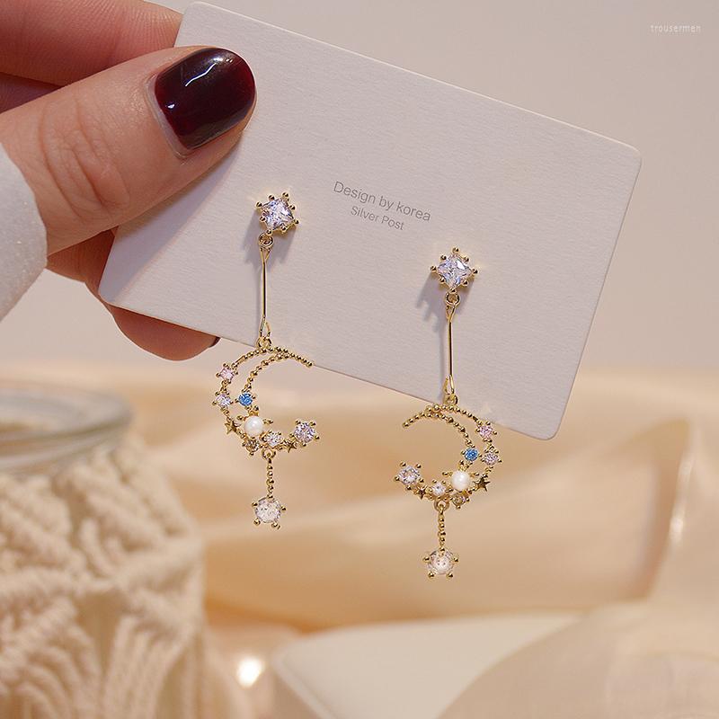 Dangle Earrings & Chandelier Romantic Inlaid Colorful CZ Pearl Moon Women Earring Charm Gold Color Transparent Zircon Drop Daily Jewelry
Dangle Earrings & Chandelier Romantic Inlaid Colorful CZ Pearl Moon Women Earring Charm Gold Color Transparent Zircon Drop Daily Jewelry