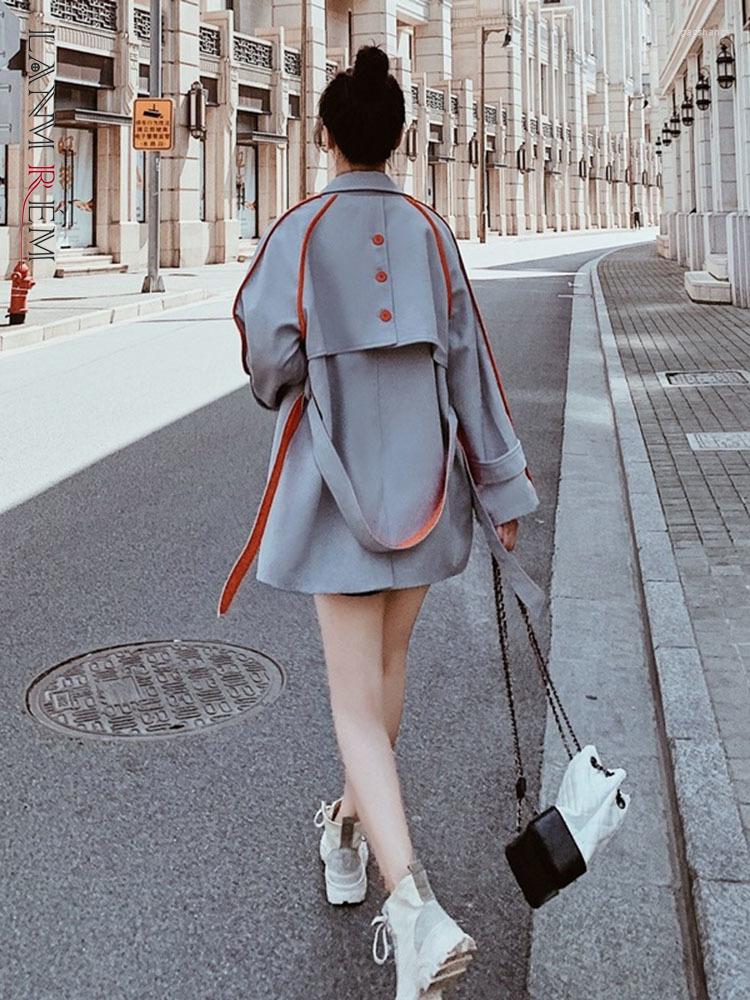 Women' Trench Coats LANMREM Loose Coat Women Short Stitching Color Double Breasted Windbreaker 2022 Autumn Female Trendy Clothing 2R3437, Gray
Women' Trench Coats LANMREM Loose Coat Women Short Stitching Color Double Breasted Windbreaker 2022 Autumn Female Trendy Clothing 2R3437, Gray