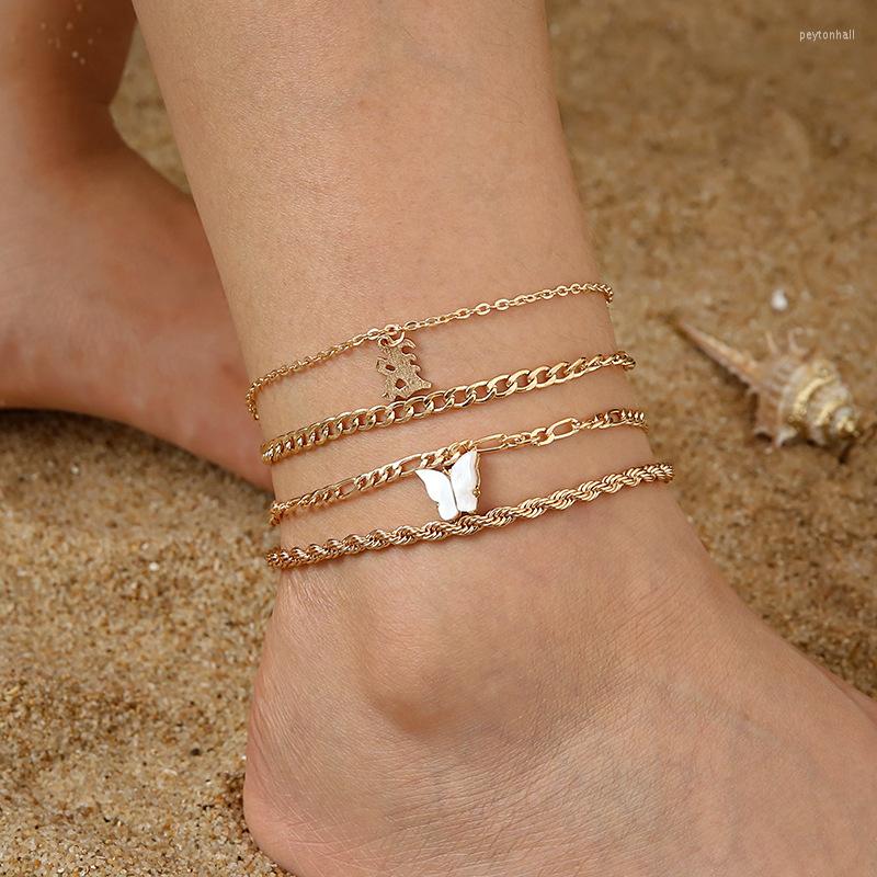 Anklets Women's Multi-layer Metal Butterfly Letter Chain Anklet Combination 5-piece Set Fashion Personality Style
Anklets Women's Multi-layer Metal Butterfly Letter Chain Anklet Combination 5-piece Set Fashion Personality Style
