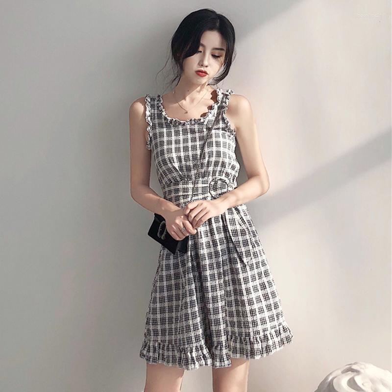 Casual Dresses Korean Women's Fresh Literary Plaid Strap Dress Fashion Sexy Ruffled Female Party Women, Black
Casual Dresses Korean Women's Fresh Literary Plaid Strap Dress Fashion Sexy Ruffled Female Party Women, Black