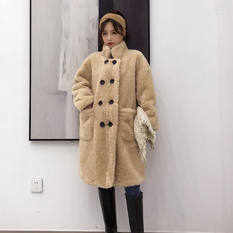 Women's Fur 2022 Double Breasted Long Clothing Women Winter Real Sheep Wool Jacket Warm Thick Granular Outwear Overcoat, Ivory
Women's Fur 2022 Double Breasted Long Clothing Women Winter Real Sheep Wool Jacket Warm Thick Granular Outwear Overcoat, Ivory