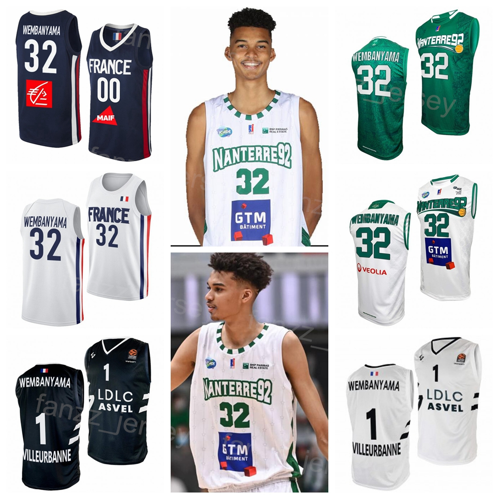 Screen Printed Basketball National France U19 LDLC ASVEL Jersey Nanterre 92 32 Victor Wembanyama Team Maillot Breathable Color Navy Blue White Green Black High
Screen Printed Basketball National France U19 LDLC ASVEL Jersey Nanterre 92 32 Victor Wembanyama Team Maillot Breathable Color Navy Blue White Green Black High