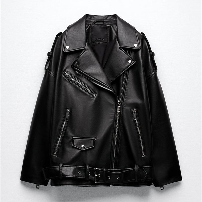 Women's Leather Faux BM MD ZA Women Autumn Fashion Locomotive PU Imitation Loose Jacket Coat Vintage Female Outerwear Tops 221010, Black
Women's Leather Faux BM MD ZA Women Autumn Fashion Locomotive PU Imitation Loose Jacket Coat Vintage Female Outerwear Tops 221010, Black
