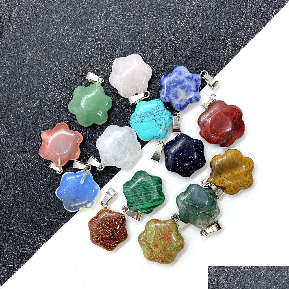 Charms Natural Crystal Stones Charms Flower Shape Tiger Eye Black Onyx Rose Quartz Stone Charm Beads Pendants For Jewelry Making Drop Dhojf
Charms Natural Crystal Stones Charms Flower Shape Tiger Eye Black Onyx Rose Quartz Stone Charm Beads Pendants For Jewelry Making Drop Dhojf