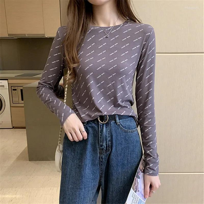 Women's T Shirts TSXT Korean Version Of Tight Long Sleeve Round Collar The Letter Printing Wear Outside Render Unlined Upper Garment Tops, Gray long sleeve
Women's T Shirts TSXT Korean Version Of Tight Long Sleeve Round Collar The Letter Printing Wear Outside Render Unlined Upper Garment Tops, Gray long sleeve