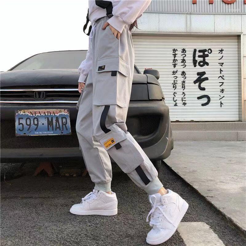 Women's Pants Women Cargo Ribbon Muti-Pocket Joggers Pencil Elastic Waist High Hip Hop Streetpants Females Trousers, A23b green
Women's Pants Women Cargo Ribbon Muti-Pocket Joggers Pencil Elastic Waist High Hip Hop Streetpants Females Trousers, A23b green