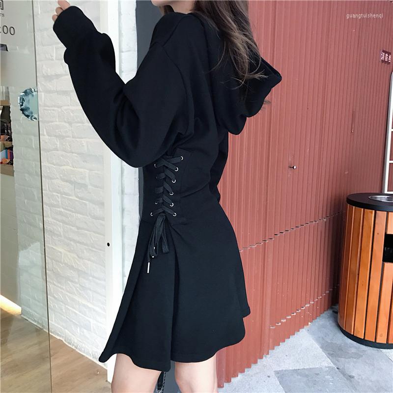 Casual Dresses Spring 2022 Hooded Dress Women Lace Up Waist Slim Black Gothic Female Short Mini Harajuku Streetwear Vestidos
Casual Dresses Spring 2022 Hooded Dress Women Lace Up Waist Slim Black Gothic Female Short Mini Harajuku Streetwear Vestidos