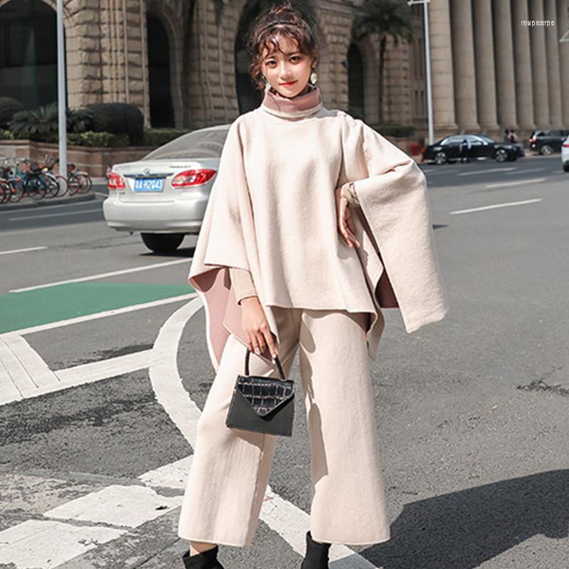 Women's Two Piece Pants Women's Runway Chic Sweatsuits For Women Set Autumn Winter Loose Cloak Cape Knitted Coat High Waist Wide Leg 2, Picture color
Women's Two Piece Pants Women's Runway Chic Sweatsuits For Women Set Autumn Winter Loose Cloak Cape Knitted Coat High Waist Wide Leg 2, Picture color
