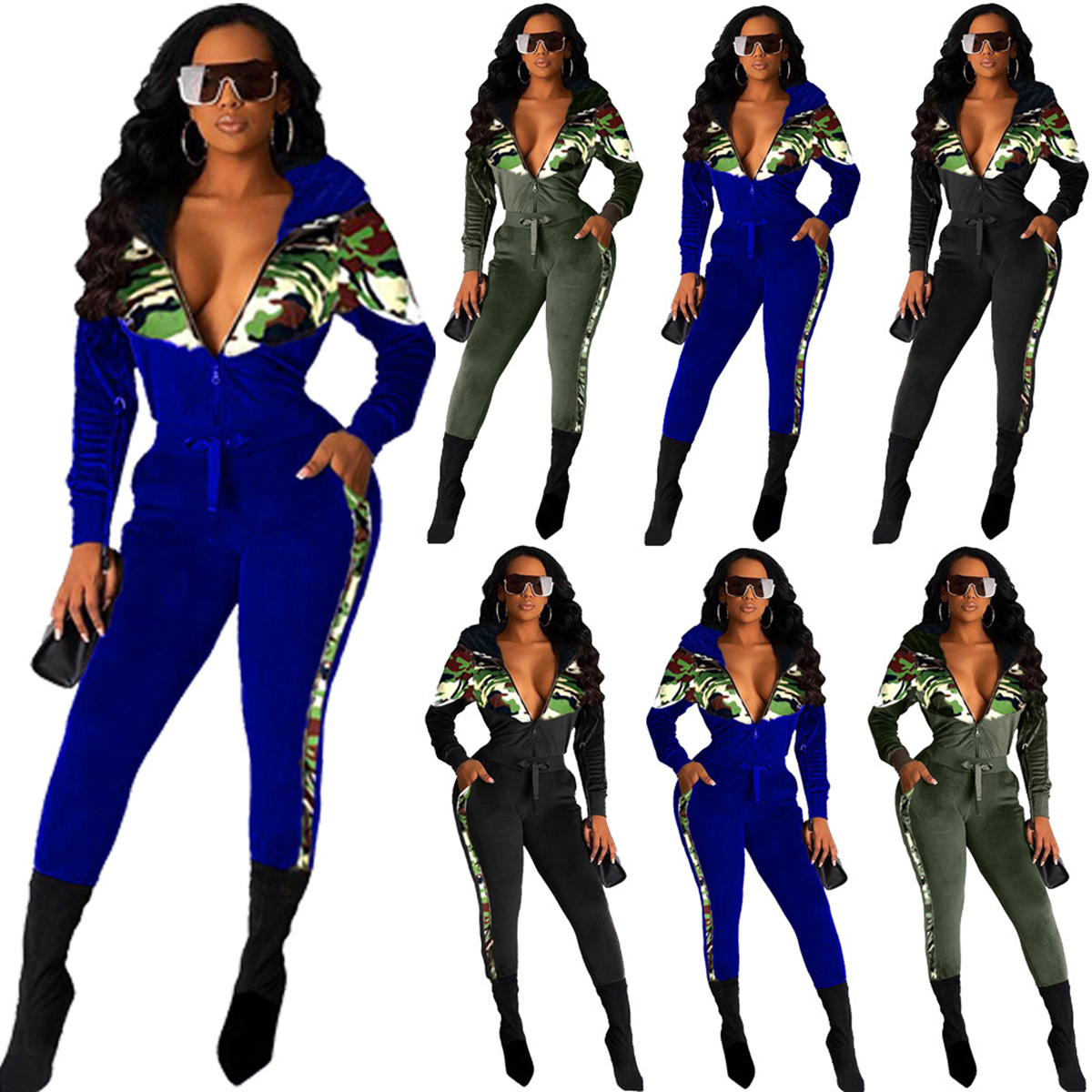 Fashion Leopard Patchwork Print Tracksuits For Womens Camouflage Velvet Cardigan Zipper Hooded Sweatshirt Joggers Pants 2 Piece Sets L5272, Black
Fashion Leopard Patchwork Print Tracksuits For Womens Camouflage Velvet Cardigan Zipper Hooded Sweatshirt Joggers Pants 2 Piece Sets L5272, Black
