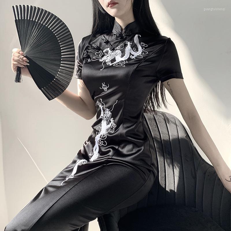 Casual Dresses Drop Retro Cheongsam Black Dress Gothic High Waist Bandage Midi Women Bodycon Short Sleeve Party Plus Size 3xl
Casual Dresses Drop Retro Cheongsam Black Dress Gothic High Waist Bandage Midi Women Bodycon Short Sleeve Party Plus Size 3xl