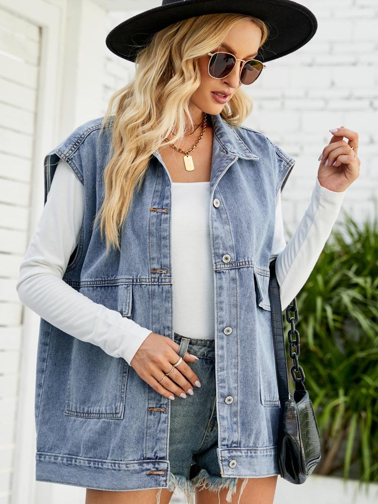Women' Vests Denim Vest Coat Women' Casual Solid Colors Turn-down Collar Waistcoat Sleeveless Loose Jean Outerwear Jacket Female, Black
Women' Vests Denim Vest Coat Women' Casual Solid Colors Turn-down Collar Waistcoat Sleeveless Loose Jean Outerwear Jacket Female, Black