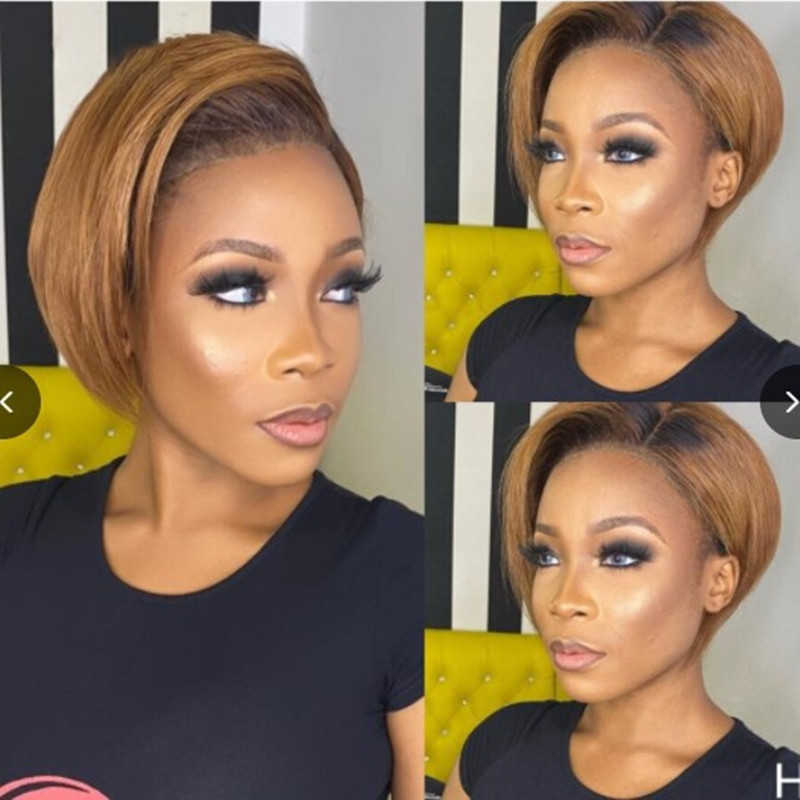 Synthetic Wigs Women's new style short hair slant split fluffy short straight hair golden gradual change fashion wig 221010, Picture color
Synthetic Wigs Women's new style short hair slant split fluffy short straight hair golden gradual change fashion wig 221010, Picture color