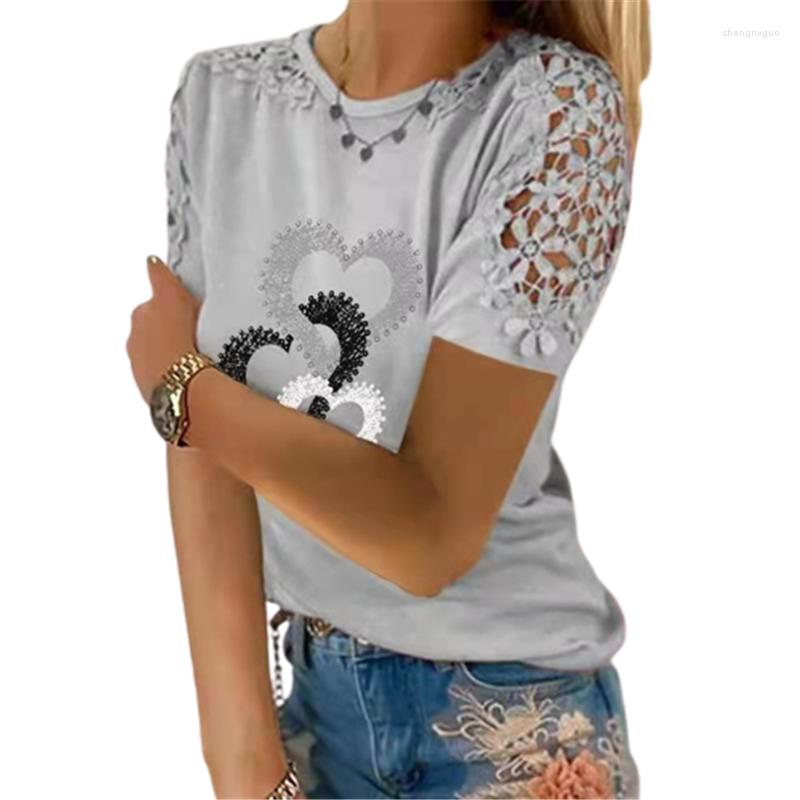 Women' Blouses 2022 Summer T Shirt Women Lace Sleeve Hollow Out Spliced Tshirt Casual Heart Print Fashion O-Neck Ladies Loose Tops Pullover, Myh117 light green
Women' Blouses 2022 Summer T Shirt Women Lace Sleeve Hollow Out Spliced Tshirt Casual Heart Print Fashion O-Neck Ladies Loose Tops Pullover, Myh117 light green