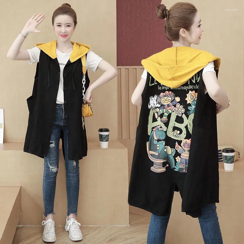 Women's Vests Hooded Denim Vest Women's Loose 2022 Spring And Autumn Korean Version Fashion Printing Medium Long Jacket Trend, Black
Women's Vests Hooded Denim Vest Women's Loose 2022 Spring And Autumn Korean Version Fashion Printing Medium Long Jacket Trend, Black