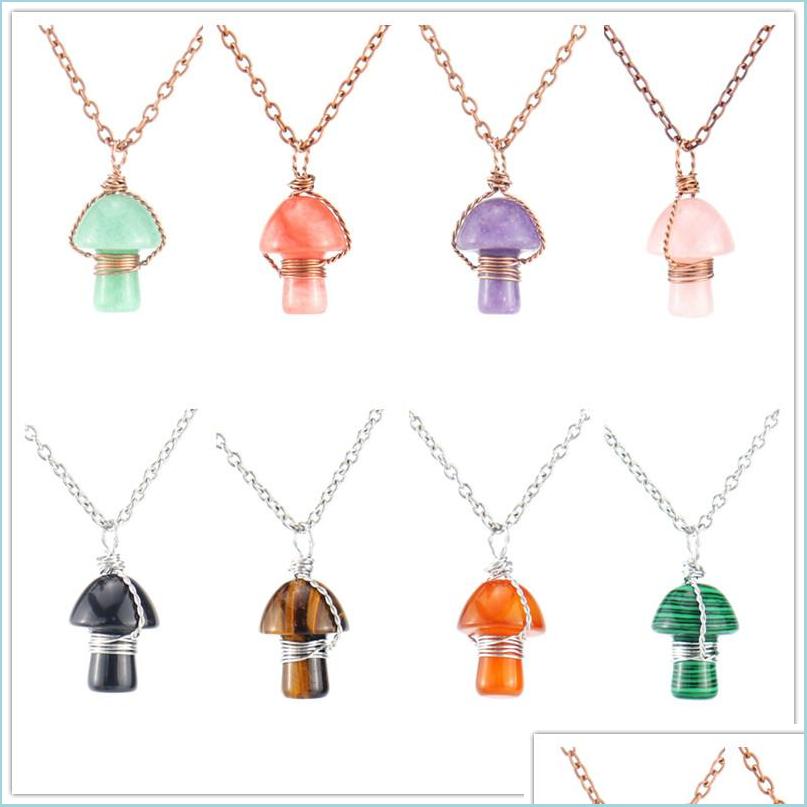 Pendant Necklaces Lots Wire Wrap Carving Mushroom Pendant Reiki Healing Crystal Tiger Eye Rose Quartz Opal Aventurines Necklace For W Dhgpk
Pendant Necklaces Lots Wire Wrap Carving Mushroom Pendant Reiki Healing Crystal Tiger Eye Rose Quartz Opal Aventurines Necklace For W Dhgpk