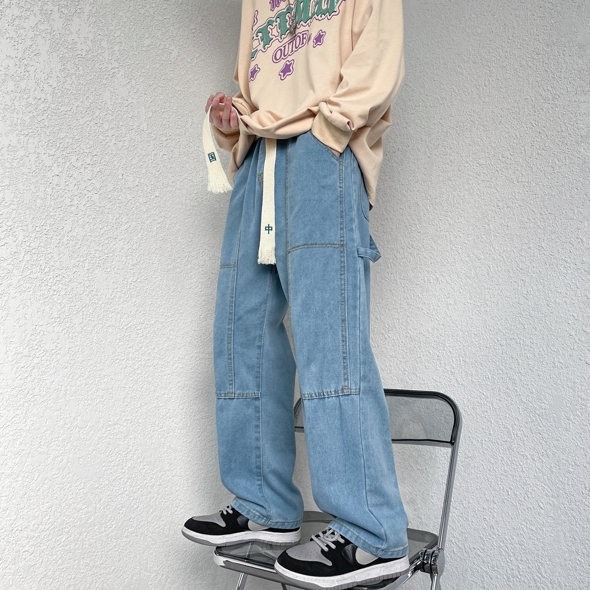 Men's Jeans Spring Men's Braided Rope Jeans Fashion Loose Straight Casual Jean Pants Cowboy Mens Streetwear Trend Trousers 221008, Black
Men's Jeans Spring Men's Braided Rope Jeans Fashion Loose Straight Casual Jean Pants Cowboy Mens Streetwear Trend Trousers 221008, Black