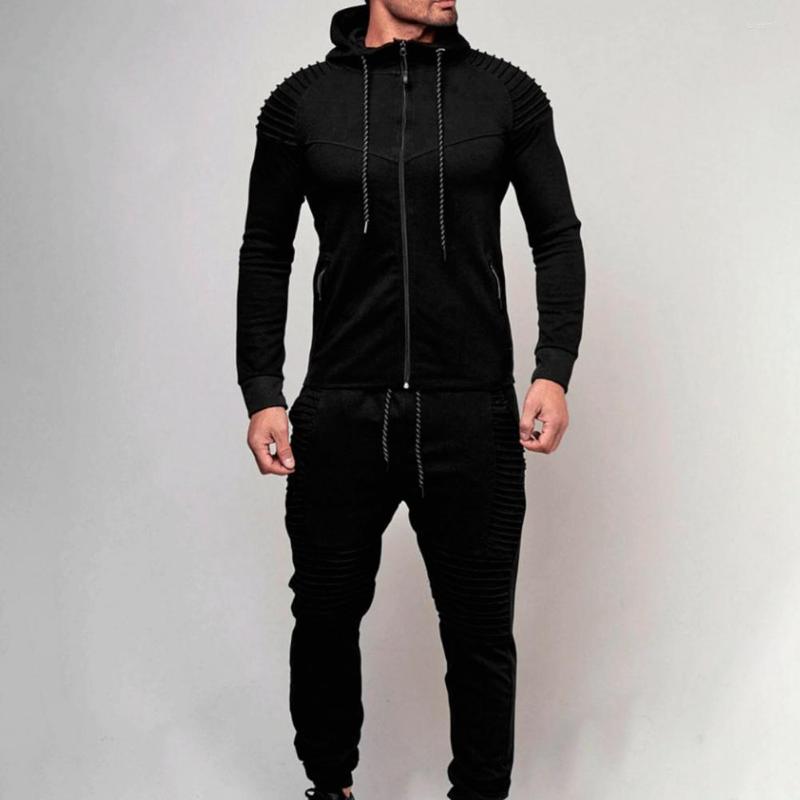 Men's Tracksuits Breathable 2 Pcs/Set Trendy Simple Spring Suit Pleated Tracksuit Pure Color For Home, Black
Men's Tracksuits Breathable 2 Pcs/Set Trendy Simple Spring Suit Pleated Tracksuit Pure Color For Home, Black