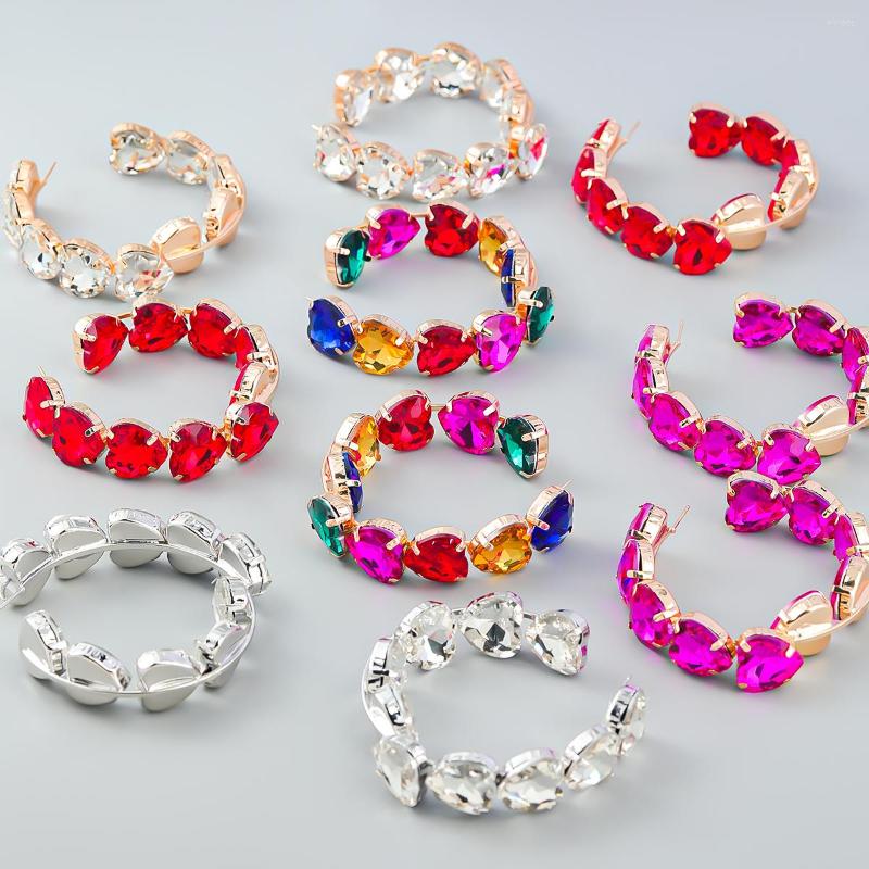 Hoop Earrings Fashion Metal Heart Shaped Geometric Rhinestone Women Exaggerated Party Jewelry Accessories
Hoop Earrings Fashion Metal Heart Shaped Geometric Rhinestone Women Exaggerated Party Jewelry Accessories