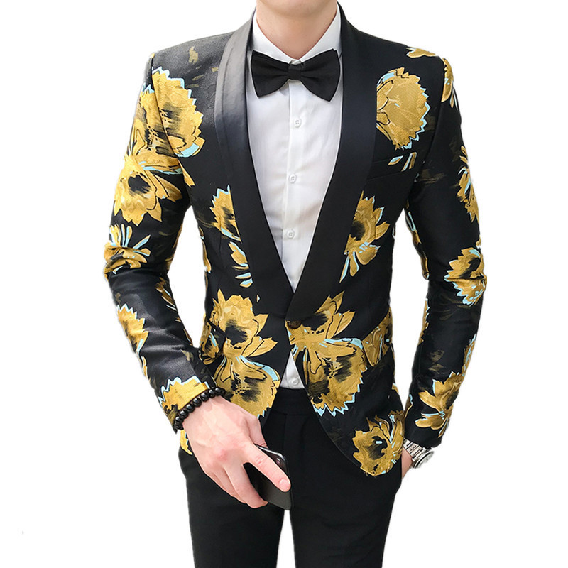 Men's Suits Blazers Flower Print Blazer Men Slim Fit Suit Jacket Business Casual Male Stylish Spring Autumn Wedding Single Buckle Dress Coat 221008, Black yellow hua
Men's Suits Blazers Flower Print Blazer Men Slim Fit Suit Jacket Business Casual Male Stylish Spring Autumn Wedding Single Buckle Dress Coat 221008, Black yellow hua