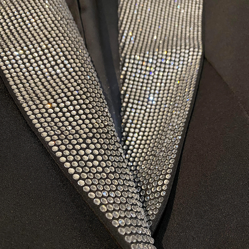 Women's Suits Blazers Shrug Diamonds Collar Blazer Women Black Autumn Female Jacket Fashion Shoulder Blazers Suit High Quality Dropship 221008Z