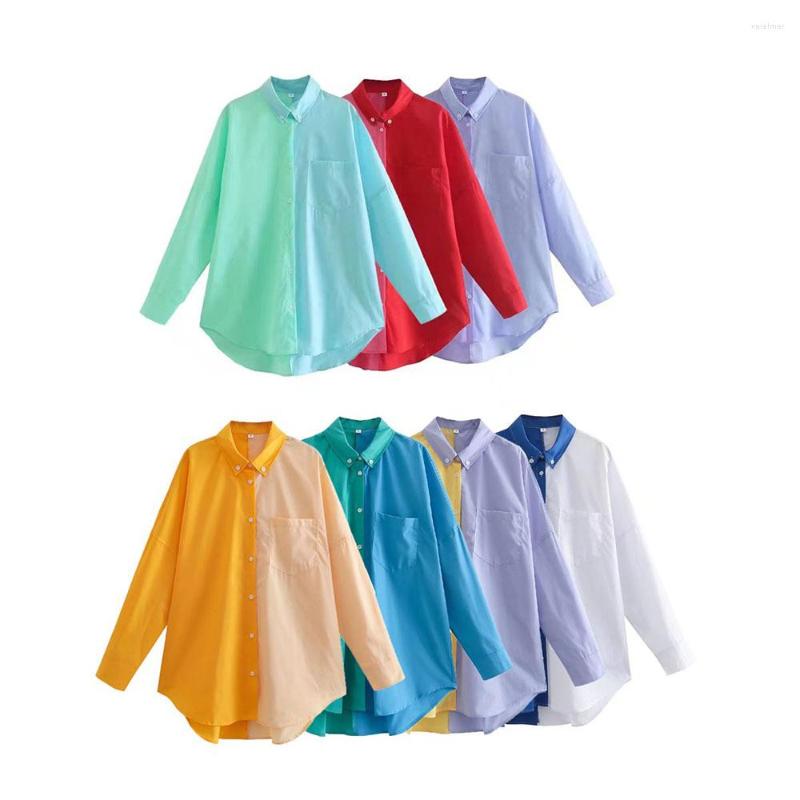 Women' Blouses ZATRHMBM 2022 Women' Spring And Summer Retro Fashion Seven-color Contrast Color Stitching Lapel Woman, Big red light red
Women' Blouses ZATRHMBM 2022 Women' Spring And Summer Retro Fashion Seven-color Contrast Color Stitching Lapel Woman, Big red light red