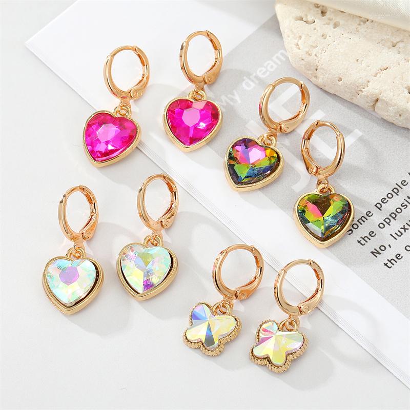 Dangle Earrings Rainbow Crystal Heart Hoop For Women Cute Shiny Love Butterfly Mini Circle Pendant Earring Wedding Party Jewelry AE117
Dangle Earrings Rainbow Crystal Heart Hoop For Women Cute Shiny Love Butterfly Mini Circle Pendant Earring Wedding Party Jewelry AE117