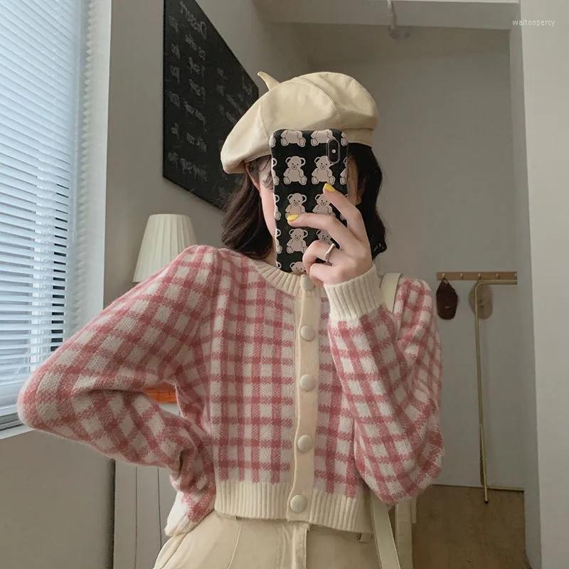 Women's Knits Heydress 2022 Spring Women O-neck Plaid Short Fashion Sweater Botton Female Sweet Slim Korean Cardigans Crop Top Sweaters, Black
Women's Knits Heydress 2022 Spring Women O-neck Plaid Short Fashion Sweater Botton Female Sweet Slim Korean Cardigans Crop Top Sweaters, Black