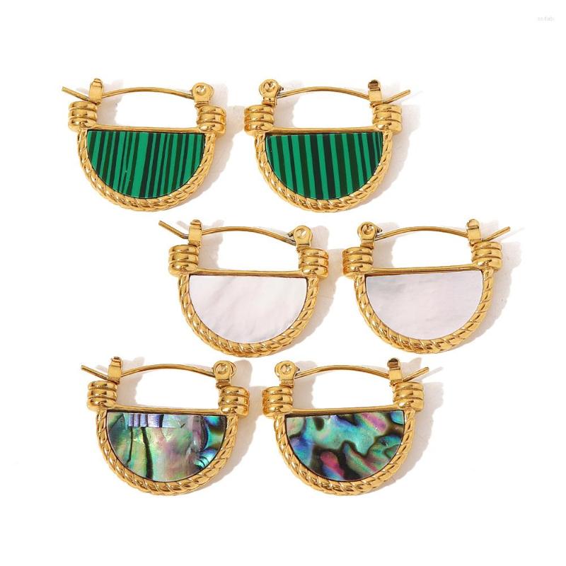 Hoop Earrings Youthway Natural Stone Shell Scalloped Basket Drop Stainless Steel 18K PVD Gold Plated Women's Waterproof Jewelry
Hoop Earrings Youthway Natural Stone Shell Scalloped Basket Drop Stainless Steel 18K PVD Gold Plated Women's Waterproof Jewelry