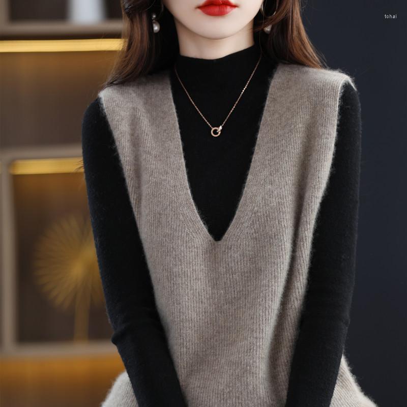 Women' Sweaters Autumn And Winter V-neck Cashmere Vest Women' Loose Sleeveless Sweater Fashion Knitted Waistcoat, Beige
Women' Sweaters Autumn And Winter V-neck Cashmere Vest Women' Loose Sleeveless Sweater Fashion Knitted Waistcoat, Beige