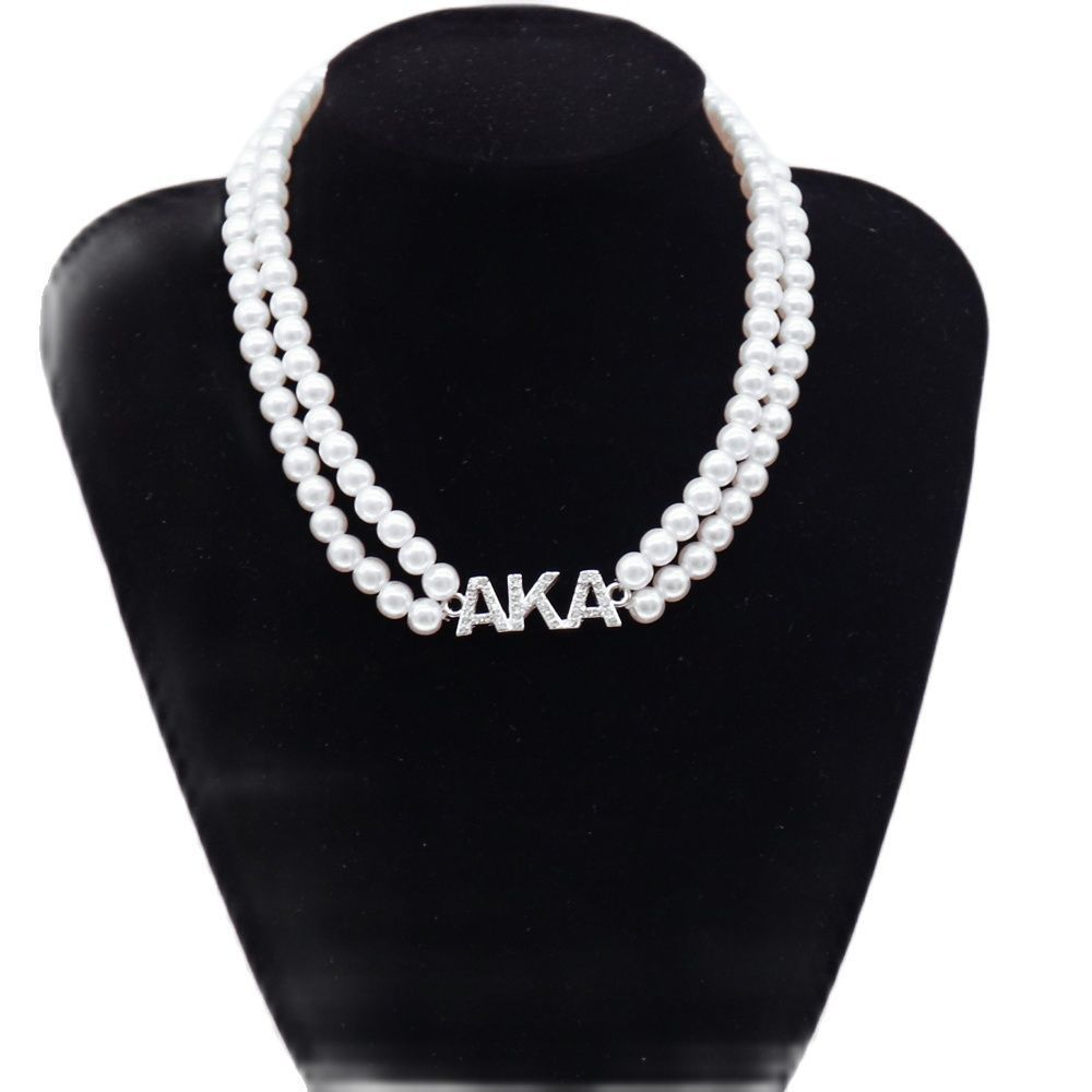 Pendant Necklaces Drop Ship Handmade Two Layers Choker Statement Strand Pearl Greek Sorority Letters Lady Necklace 221010
Pendant Necklaces Drop Ship Handmade Two Layers Choker Statement Strand Pearl Greek Sorority Letters Lady Necklace 221010