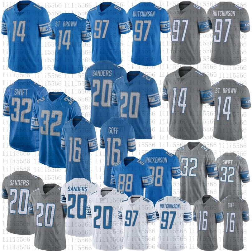Amon-Ra St. Brown Aidan Hutchinson Football jersey Barry Sanders 16 Jared Goff stitched jerseys, As
Amon-Ra St. Brown Aidan Hutchinson Football jersey Barry Sanders 16 Jared Goff stitched jerseys, As