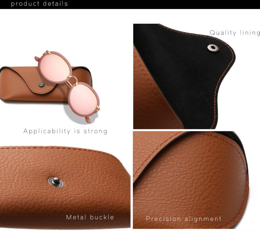 Sunglasses Cases Bags PU Leather Eyewear Cases Cover for Sunglasses Womens Eyeglasses Case Men Reading Glasses Box With Metal Buckle Eyewear Cases 221
