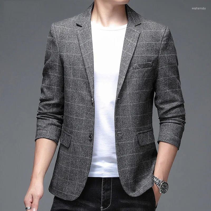 Men's Suits 2022 Business Casual Blazer Men Quality Fashion Plaid Suit Jacket Slim Fit Single Breasted Blazers Coats Male Costume Homme, Blue
Men's Suits 2022 Business Casual Blazer Men Quality Fashion Plaid Suit Jacket Slim Fit Single Breasted Blazers Coats Male Costume Homme, Blue