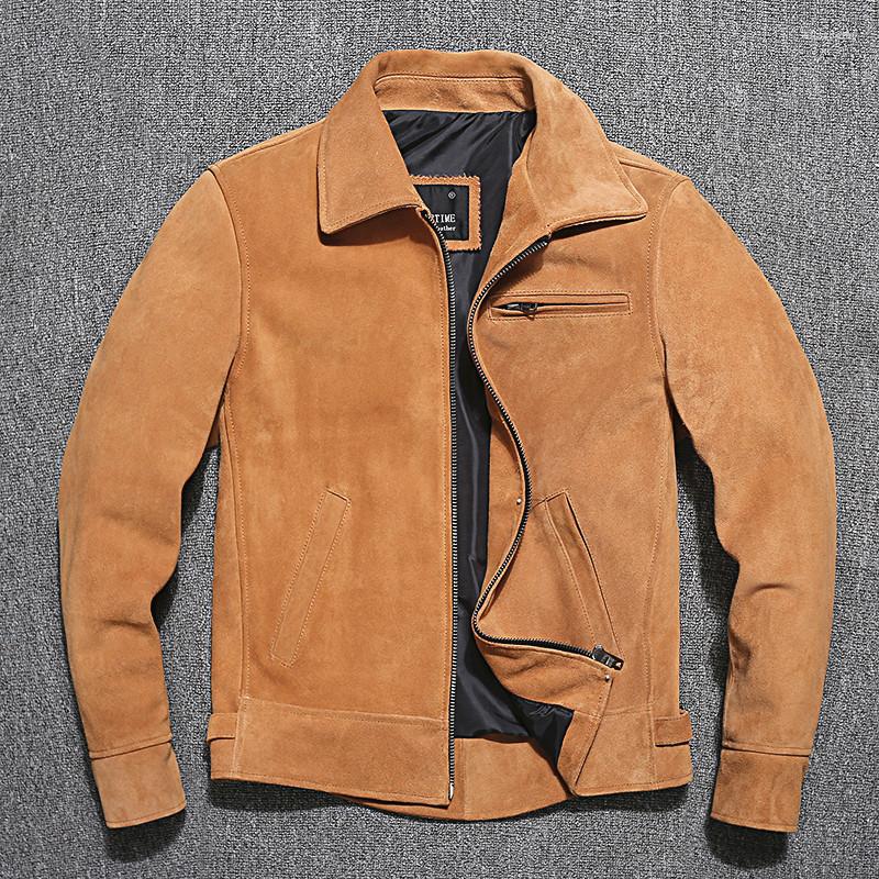 Men' Jackets Ginger Color Slim Real Leather Jacket Suede Cow Skin Spring Autumn Style Short Men Coat
Men' Jackets Ginger Color Slim Real Leather Jacket Suede Cow Skin Spring Autumn Style Short Men Coat
