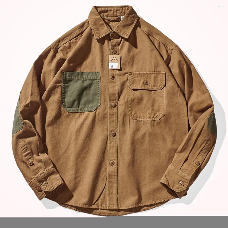 Men's Casual Shirts Retro Frock Shirt Men's Coat Contrast Patch Tide Brand Long Sleeve, Army green
Men's Casual Shirts Retro Frock Shirt Men's Coat Contrast Patch Tide Brand Long Sleeve, Army green
