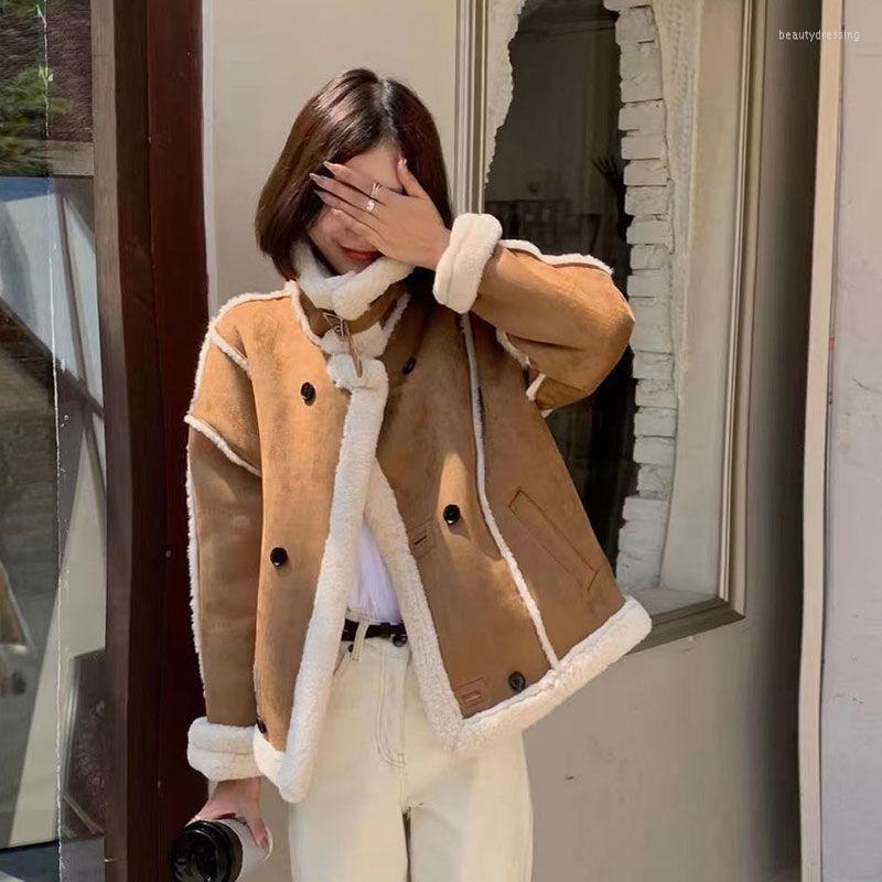 Women's Leather 2022 Women Korean Lamb Fur Loose Faux Sheepskin Tooling Cotton Jacket Female Warm Parkas Green Women's Winter Coat, Green coat
Women's Leather 2022 Women Korean Lamb Fur Loose Faux Sheepskin Tooling Cotton Jacket Female Warm Parkas Green Women's Winter Coat, Green coat
