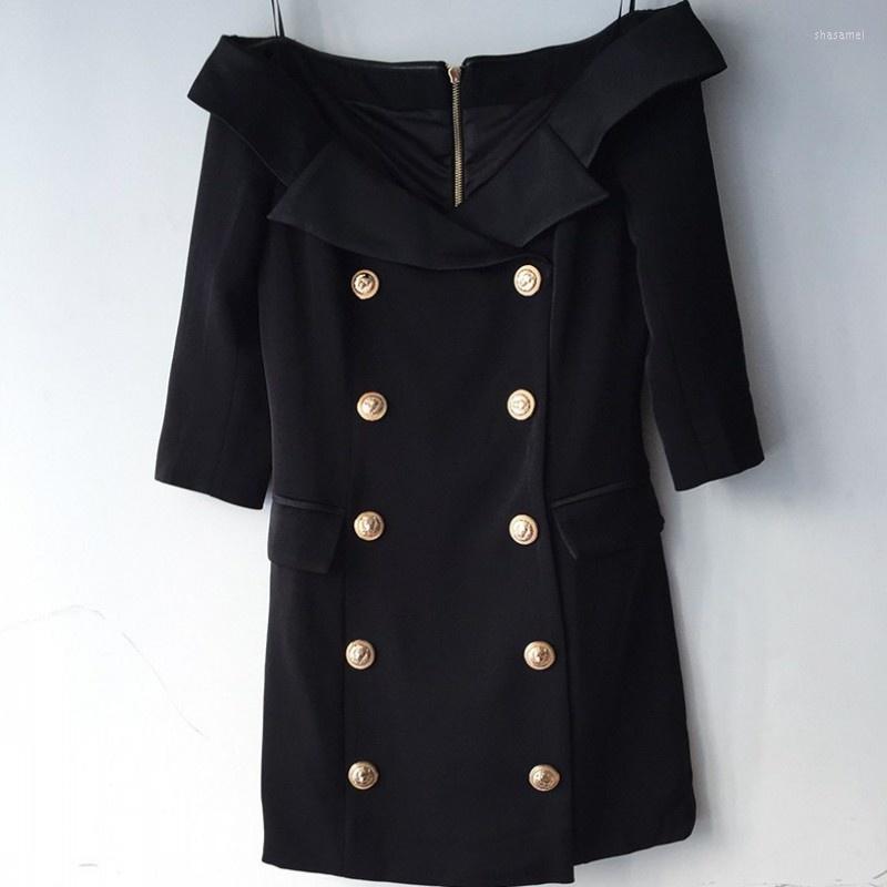 Casual Dresses High Womens Quality Slash Neck Sexy Office Off Shoulder Blazer Dress Robe Femme Long Sleeve Double Breasted Short Pencil, Black
Casual Dresses High Womens Quality Slash Neck Sexy Office Off Shoulder Blazer Dress Robe Femme Long Sleeve Double Breasted Short Pencil, Black