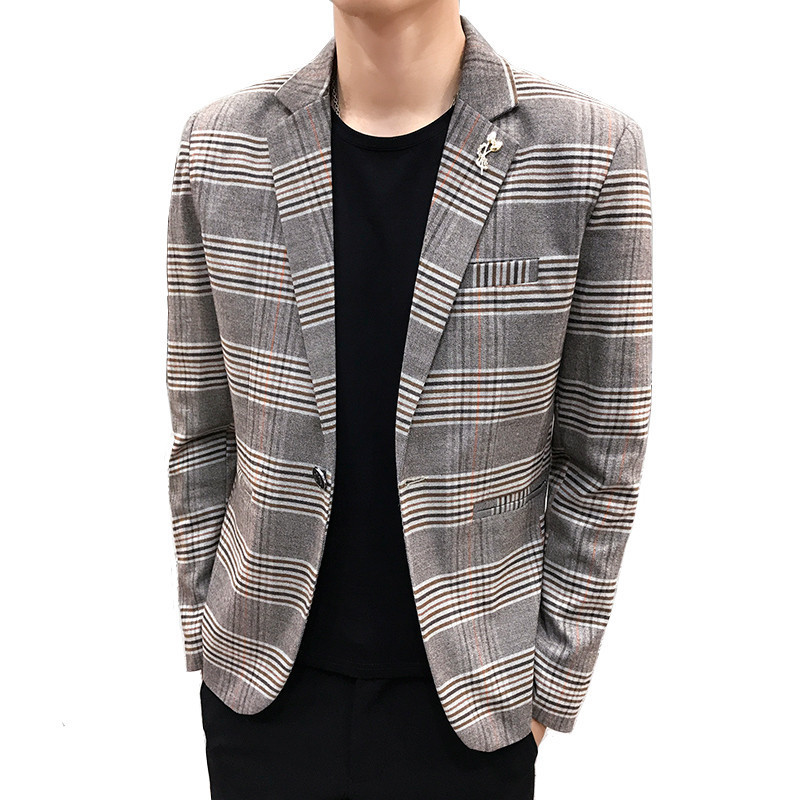 Men's Suits Blazers Men Autumn Slim Suit Blazer Fashion Plaid Print Simple Temperament British Style Business Casual Dress Jacket Coat 221008, Khaki
Men's Suits Blazers Men Autumn Slim Suit Blazer Fashion Plaid Print Simple Temperament British Style Business Casual Dress Jacket Coat 221008, Khaki