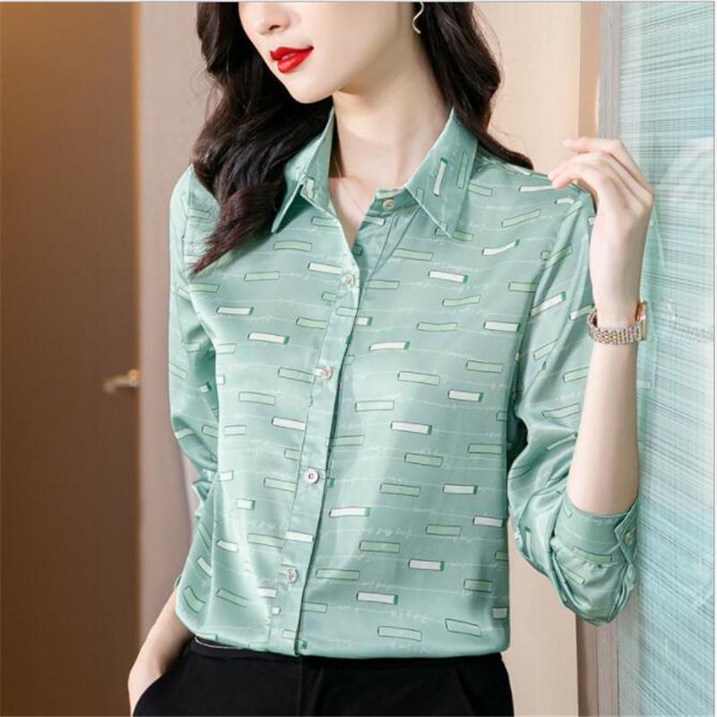 Women's Blouses Silk Shirt For Women Basic Fashion Printed Button Up Clothes Polo Neck Long Sleeve Autumn Top Female, Light green
Women's Blouses Silk Shirt For Women Basic Fashion Printed Button Up Clothes Polo Neck Long Sleeve Autumn Top Female, Light green
