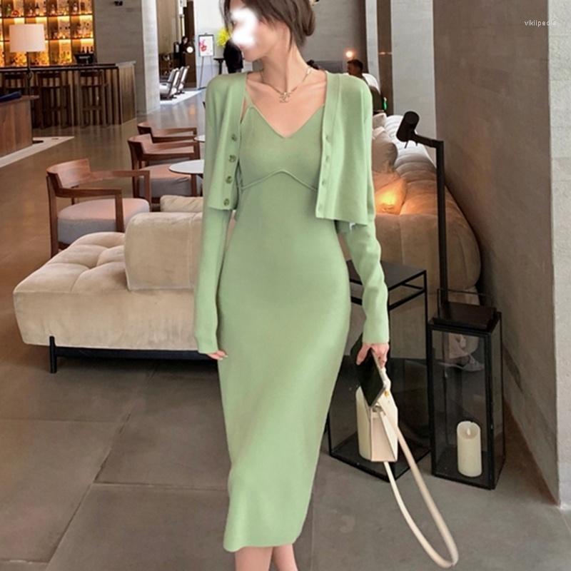Work Dresses High Quality Knitted Two Piece Set Women Crop Top Sweater Cardigan Sexy Spaghetti Strap Long Dress Suits Sweet 2, Black
Work Dresses High Quality Knitted Two Piece Set Women Crop Top Sweater Cardigan Sexy Spaghetti Strap Long Dress Suits Sweet 2, Black