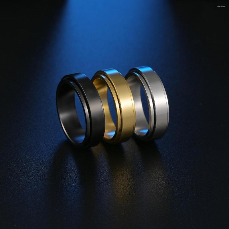 Wedding Rings Fashion Glossy Titanium Steel Electroplating Gold Men's Reduce Pressure Rotatable Ring Stainless Wholesale
Wedding Rings Fashion Glossy Titanium Steel Electroplating Gold Men's Reduce Pressure Rotatable Ring Stainless Wholesale