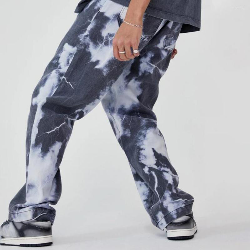 Men' Pants Men Jeans Tie Dye Print Wide Leg Straight Denim Hip Hop Zipper Closure Pockets Mid Waist Long, Black
Men' Pants Men Jeans Tie Dye Print Wide Leg Straight Denim Hip Hop Zipper Closure Pockets Mid Waist Long, Black