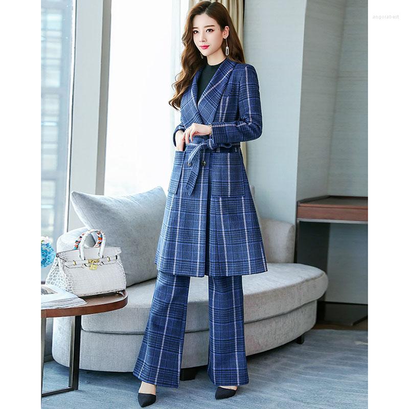 Women's Tracksuits Women Suit Blazer 2022 Spring Autumn Tartan Woolen Coat Wide Leg Pants 2-piece Double-Breasted Fashion Suits A449, Blue suit
Women's Tracksuits Women Suit Blazer 2022 Spring Autumn Tartan Woolen Coat Wide Leg Pants 2-piece Double-Breasted Fashion Suits A449, Blue suit