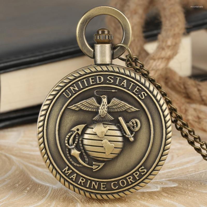 Pocket Watches Bronze US United States Marine Corps Theme 3D Watch With Necklace Chain Pendant Men Women Clock
Pocket Watches Bronze US United States Marine Corps Theme 3D Watch With Necklace Chain Pendant Men Women Clock