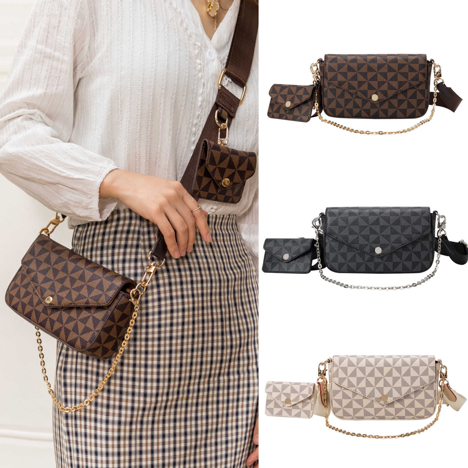 Shoulder Bags Women's new fashion printing envelope mahjong armpit chain girl messenger, Coffee
Shoulder Bags Women's new fashion printing envelope mahjong armpit chain girl messenger, Coffee
