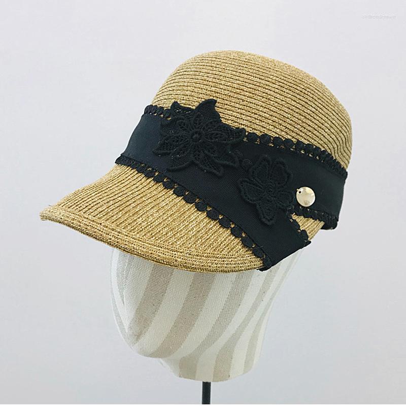 Berets Japanese Summer Casual Sboy Hat Women Lace Flowers Breathable Straw Visor Outdoor Beach Solid Color Baseball CapBerets, Khaki with black
Berets Japanese Summer Casual Sboy Hat Women Lace Flowers Breathable Straw Visor Outdoor Beach Solid Color Baseball CapBerets, Khaki with black