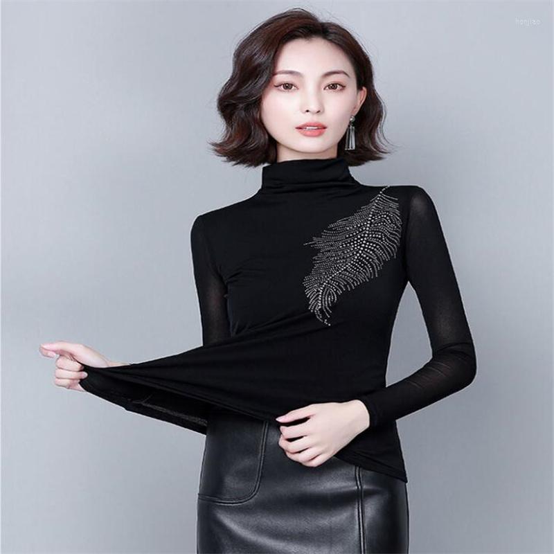 Women's T Shirts Women High-neck Warm Bottoming T-shirt Long-sleeved Autumn Winter Diamond-studded Inner Tower Elasticity Tee Top Casual, Thin
Women's T Shirts Women High-neck Warm Bottoming T-shirt Long-sleeved Autumn Winter Diamond-studded Inner Tower Elasticity Tee Top Casual, Thin