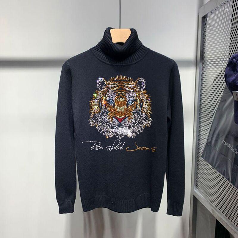 Men's Sweaters Luxury Tiger Pattern Diamond Pure Color Cashmere Pullover Young Knit Men's Turtleneck Sweater Fashion Sweatshirt, As shown asian size
Men's Sweaters Luxury Tiger Pattern Diamond Pure Color Cashmere Pullover Young Knit Men's Turtleneck Sweater Fashion Sweatshirt, As shown asian size