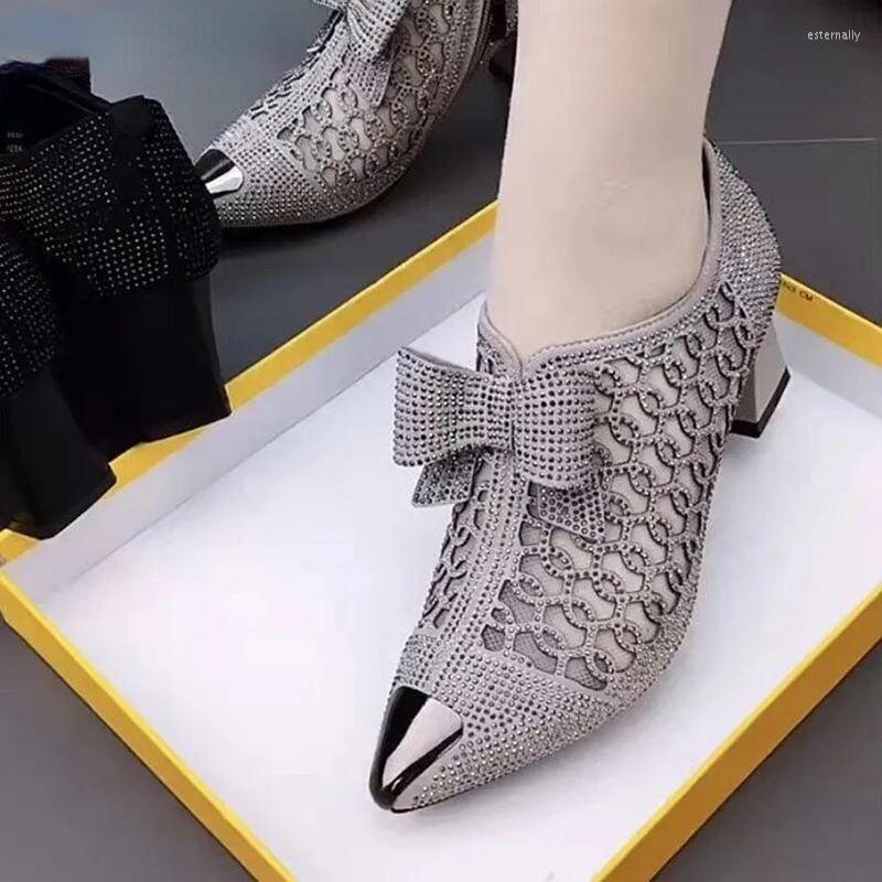 Dress Shoes Lady Women Luxury Mesh Breathable Bow-knot Rhinestone Elegant Medium Heels Single High Pump Pointed Toe Sandals, Grey(4.5cm)
Dress Shoes Lady Women Luxury Mesh Breathable Bow-knot Rhinestone Elegant Medium Heels Single High Pump Pointed Toe Sandals, Grey(4.5cm)