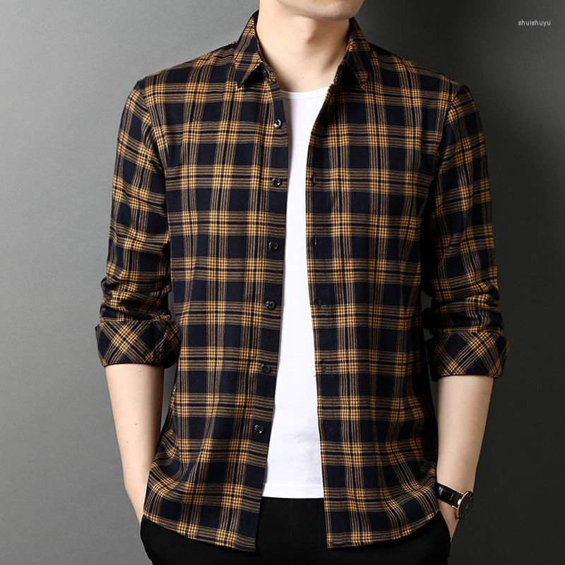 Men's Casual Shirts Fashion Classic Plaid Men's 2022 Arrivals Spring And Autumn Men Smart Square Collar, Beige
Men's Casual Shirts Fashion Classic Plaid Men's 2022 Arrivals Spring And Autumn Men Smart Square Collar, Beige